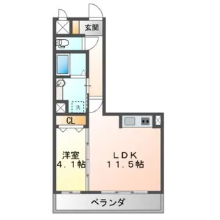 レジデンス喜志【4階】の間取り