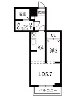 メリディアン多賀城山王参番館【3階】の間取り