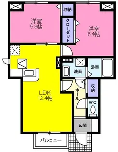 ラッフィナート大和町【1階】の間取り
