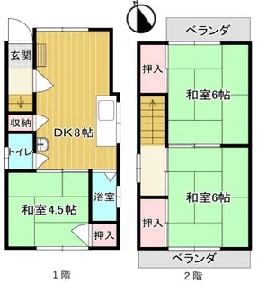 大阪府八尾市桜ヶ丘3【一戸建】の間取り