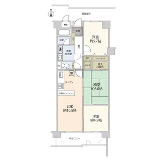 ロイヤルパレス泉中央公園【1階】の間取り