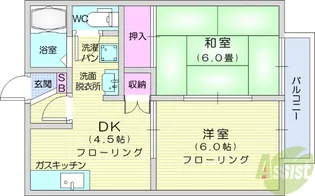 アーバンハイツ名取【1階】の間取り