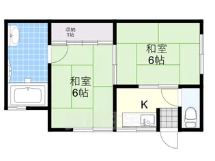 西田ハイツ【1階】の間取り