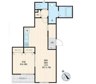 カーサカルダ大崎【2階】の間取り