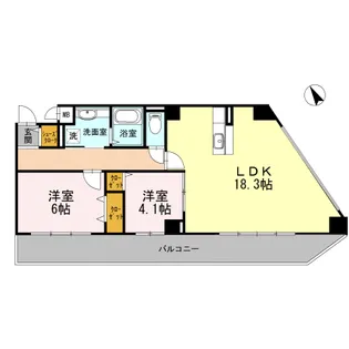 クレセントパル上之屋【5階】の間取り