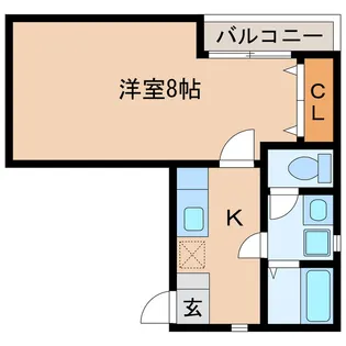 クレフラスト天王町【2階】の間取り
