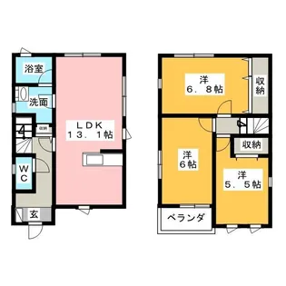 静岡県富士市富士岡【一戸建】の間取り