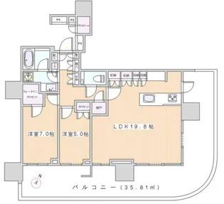 東京都中央区晴海5【マンション】の間取り