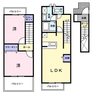 アンソレイユ【2階】の間取り