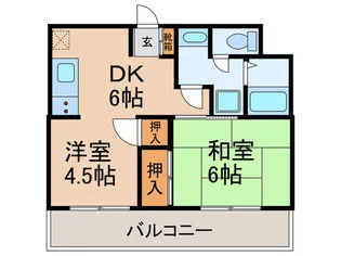 カーサ朝日橋【5階】の間取り