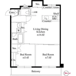 グリーンビュー江古田【5階】の間取り