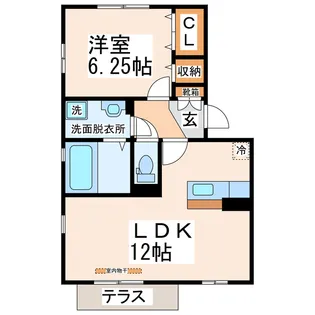 セジュール・マイS【1階】の間取り
