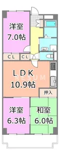千葉県千葉市稲毛区小中台町【マンション】の間取り