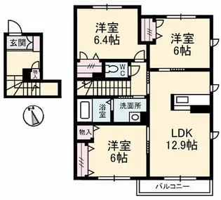 メゾン北方【2階】の間取り