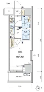 GENOVIA東日本橋駅前green veil【6階】の間取り