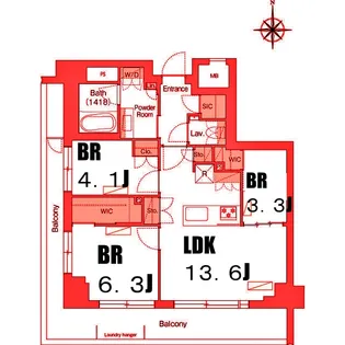 ヴェール・クレール武蔵小杉【2階】の間取り