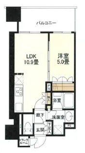 クレヴィアタワー御堂筋本町【7階】の間取り