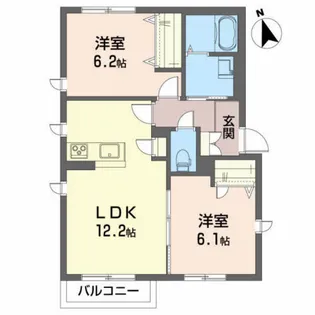 サニーフラット【1階】の間取り