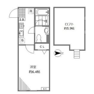 アザーレ多摩美【2階】の間取り
