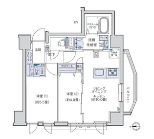 オーキッドレジデンス三ノ輪【5階】の間取り