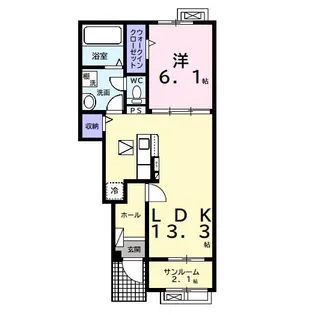 カナサティーラ【1階】の間取り