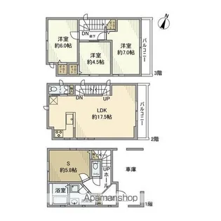 神奈川県川崎市幸区下平間【一戸建】の間取り