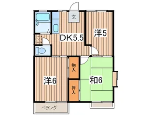 グランデュール桜ヶ丘B【2階】の間取り