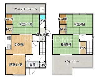 大阪府柏原市太平寺1【一戸建】の間取り