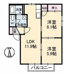 メゾン開華【2階】の間取り