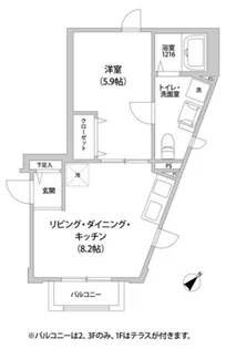 ソレイユ宮前平【2階】の間取り