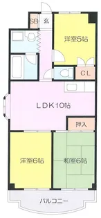 エステートヤマチュウB棟【1階】の間取り