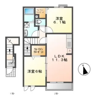 レクサス共栄F【2階】の間取り