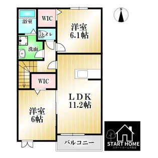 サンシーブルB【2階】の間取り