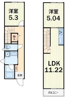 漆喰の家 高砂【2階】の間取り