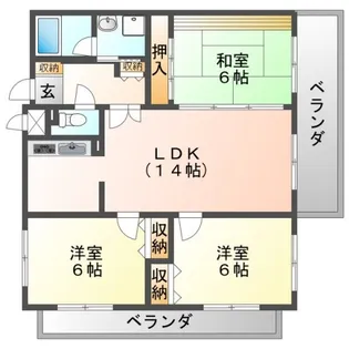 アビタシオン橋本I【6階】の間取り
