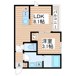 穀町新築AP A棟【3階】の間取り