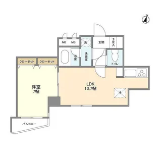 KDXレジデンス日本橋浜町【7階】の間取り