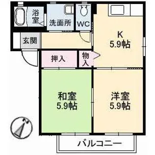 メゾン梅の木 A棟の間取り