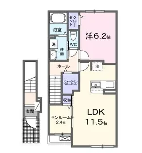 リバーサイドパレス K【2階】の間取り