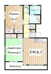 マンションメローB【4階】の間取り