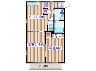 グレイスコートK【2階】の間取り