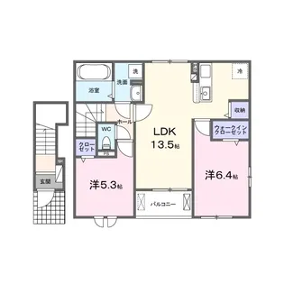 モノテラス【2階】の間取り