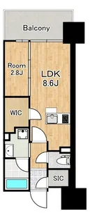 プラウド難波【1階】の間取り