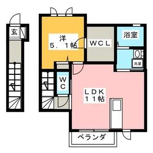 コーポFUJI IX【2階】の間取り