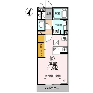 ロイジェントパークスレイクタウン B【1階】の間取り
