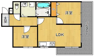 フェイバリー甲東園2【3階】の間取り