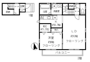 リバーアイル【2階】の間取り