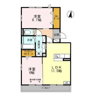 サンライズ末広【2階】の間取り