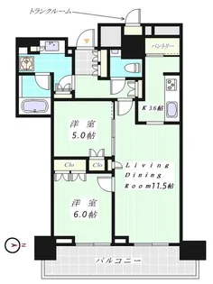 ザ・パークハウス晴海タワーズティアロレジデンス【38階】の間取り