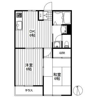 テラス若林【1階】の間取り